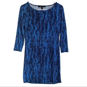 BCBGMaxAzria NWT $178 3/4 sleeve Pacific Blue Combo Dress